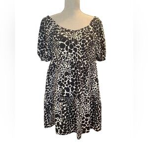 WHO WHAT WEAR LEOPARD MINI DRESS (0868)